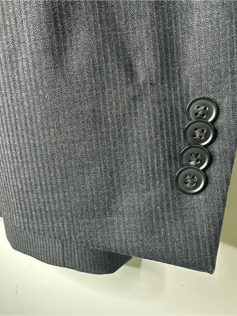 Peter Millar 100% Wool Black Herringbone Blazer Suit Jacket 44S